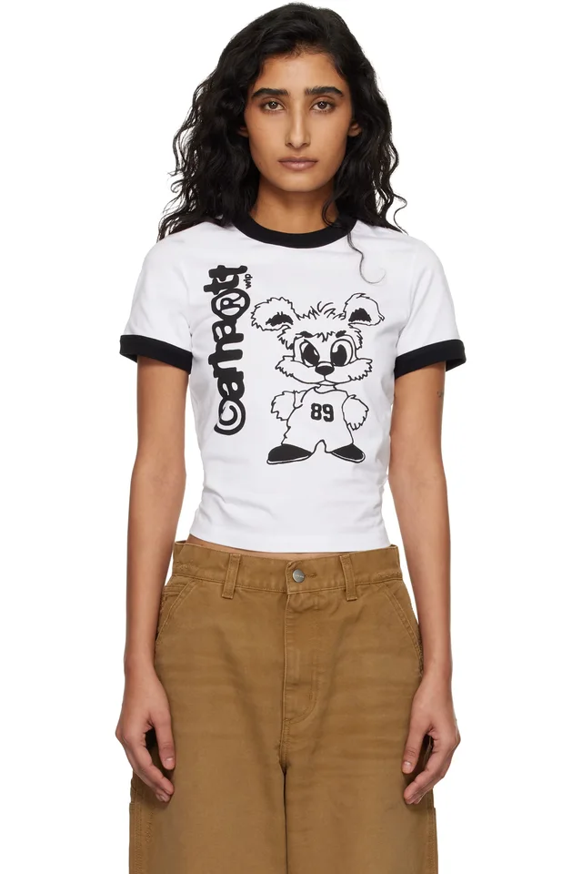 Carhartt Work In Progress White IP Ringer T-shirt, image 1 of 1 from SSENSE