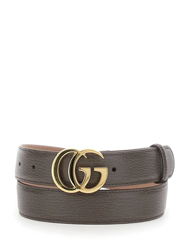 Gucci Leather With Gg Plate Belt — Brown in Brown Leather from HEWI