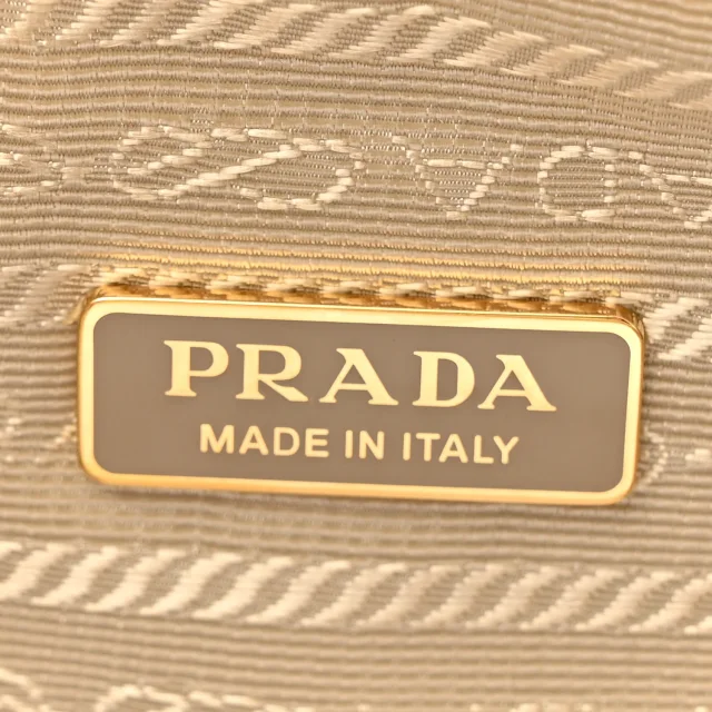 Prada Shearling Symbole Mini Triangle Bag Ecru White in White from FASHIONPHILE, photo 6 of 9