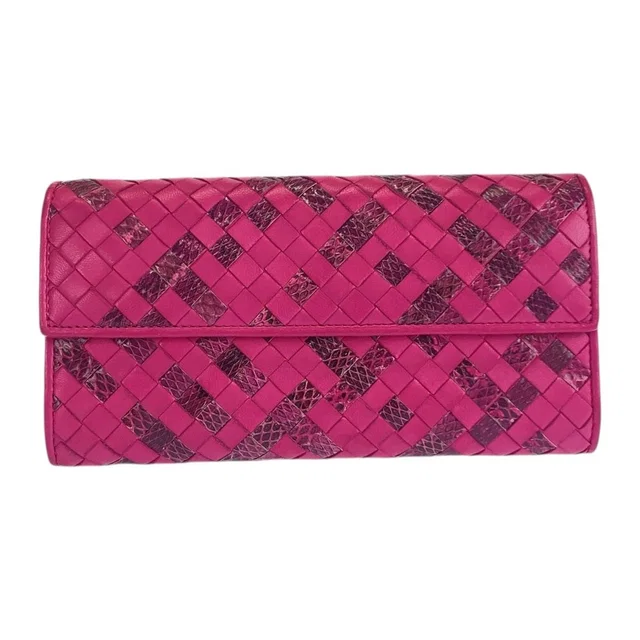Bottega Veneta Intrecciato Leather Python Long Wallet in Python from LuxUness