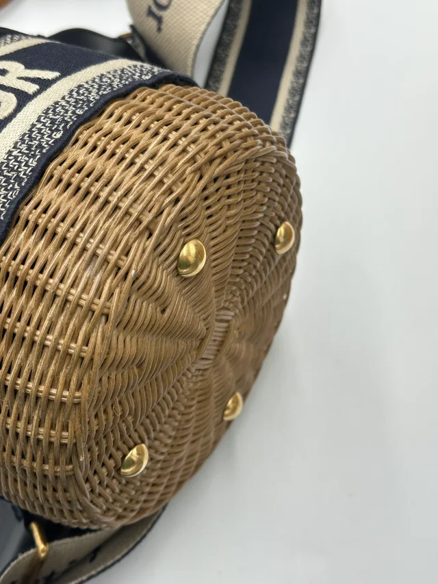 Dior Drawstring Bucket Wicker in Canvas from Her-Age, photo 2 of 6