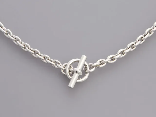 Hermès Palladium and Horn Maillon Necklace from Ann's Fabulous Finds, photo 4 of 5