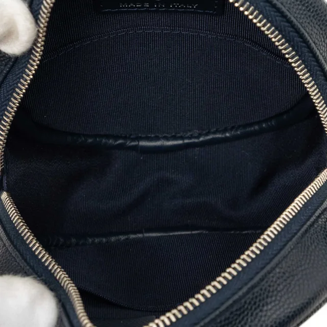 Blue Chanel CC Quilted Caviar Round Clutch With Chain Crossbody Bag in Blue Caviar leather from Designer Revival, photo 2 of 2