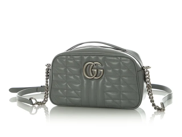 Gucci Small Gray Marmont Aria Camera Bag in Grey Leather from Ann's Fabulous Finds, photo 2 of 9