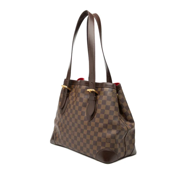 Brown Louis Vuitton Damier Ebene Hampstead MM Tote Bag in Brown Canvas from Designer Revival, photo 2 of 2