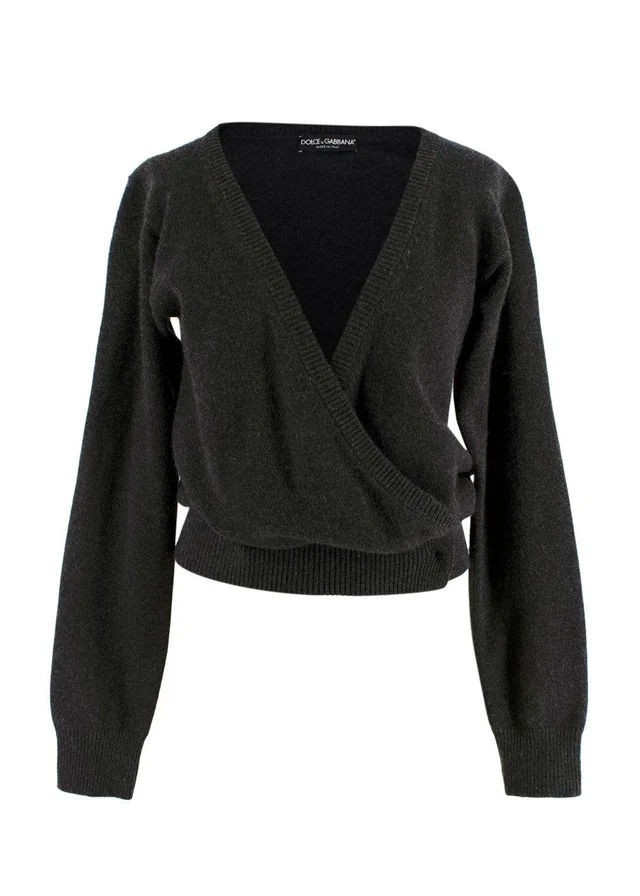 Dolce & Gabbana Grey Cashmere Wrap Jumper in Grey Cashmere from HEWI