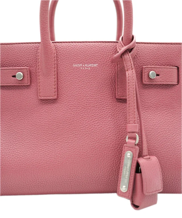 Saint Laurent Small Pink Grained Leather Sac De Jour Bag PHW in Pink Caviar leather from Luxury Promise, photo 2 of 2