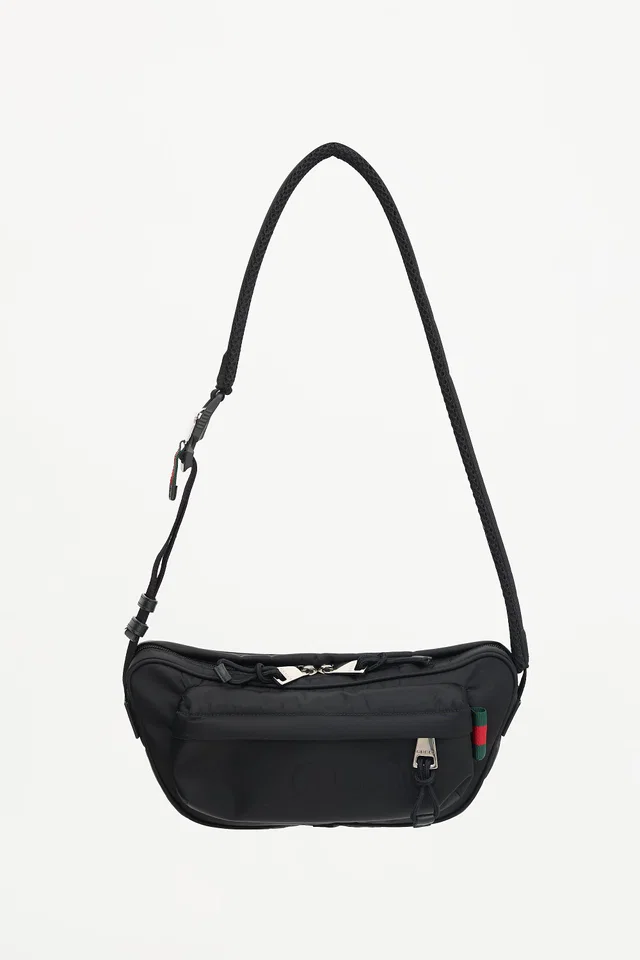 Gucci FW 2024 Nylon Logo Crossbody Bag in Nylon from VSP Consignment