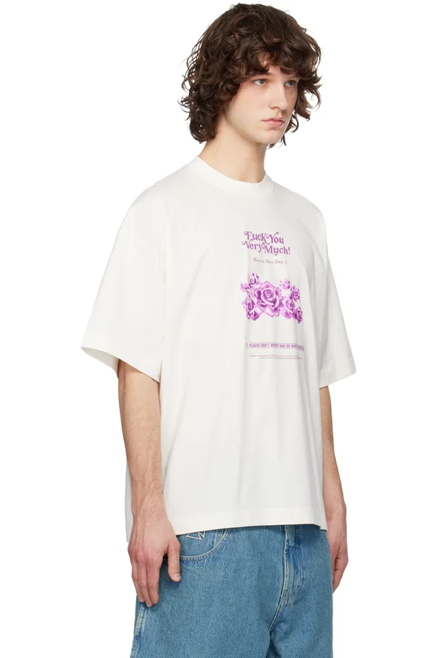 VETEMENTS Off-White 'Fuck You Very Much' T-shirt, photo 2 of 4 from SSENSE