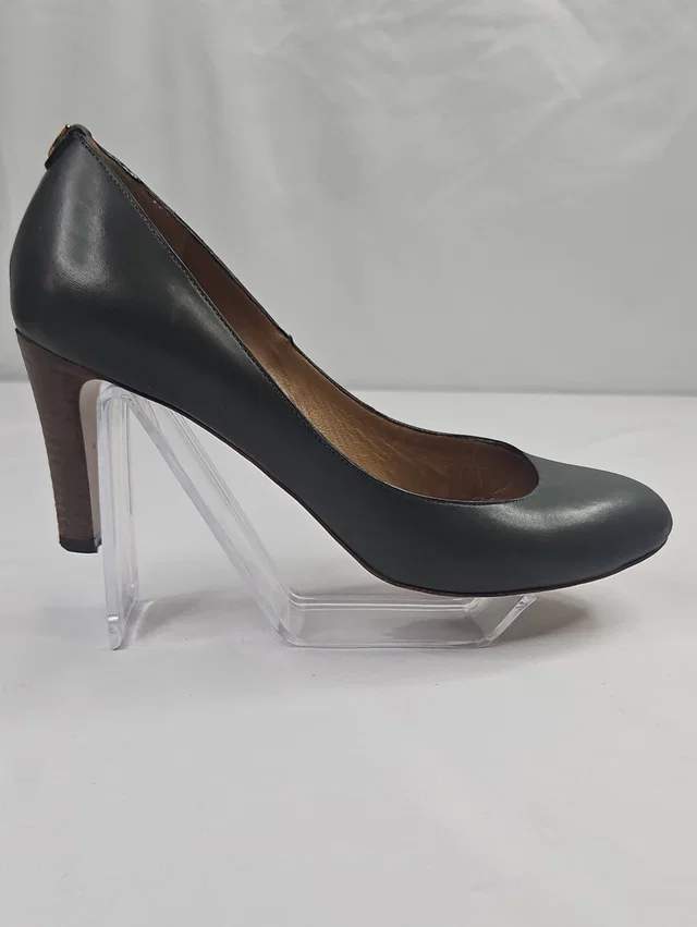 Elegant Chlo Slate Gray Leather Chloe Slate Gray Leather High Heel Pump Size 39 in gray Leather from Poshmark
