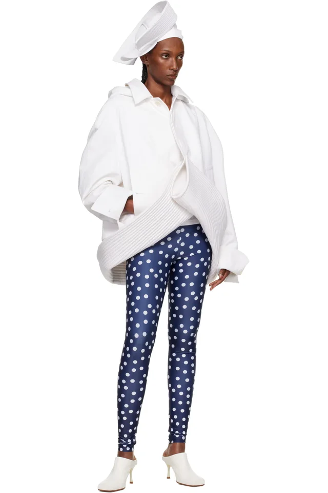 Jean Paul Gaultier Navy 'The Polka-Dot' Leggings, photo 4 of 4 from SSENSE