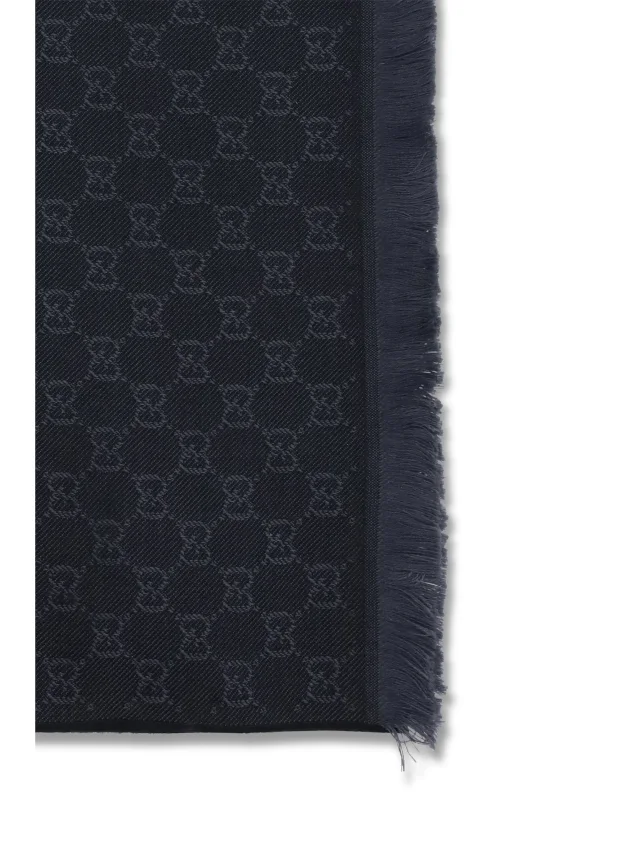 Gucci Gg Supreme Embroidered Wool Scarf — Black Ovis Aries Scarfs in Black Wool from HEWI, photo 3 of 3
