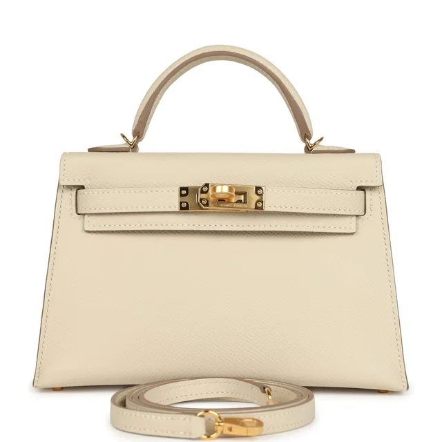 Hermès Kelly Sellier 20 Craie Epsom Gold Hardware in White Epsom leather from Madison Avenue Couture
