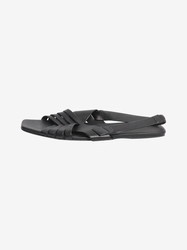 The Row Black Meera slingback sandals - size EU 40 in Black Caviar leather from Sign of the Times