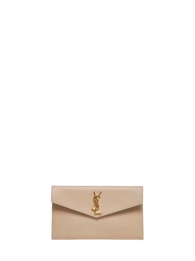 Saint Laurent Uptown Clutch — Beige Calfskin in Beige Calfskin from HEWI