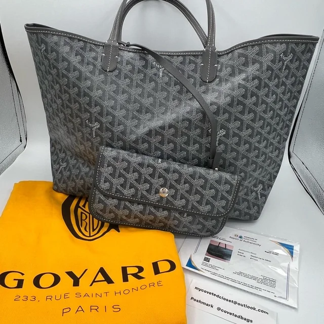 Goyard St Louis Tote Bag With Matching Pouch Pristine Condition W/Coa! in black|gray from Poshmark