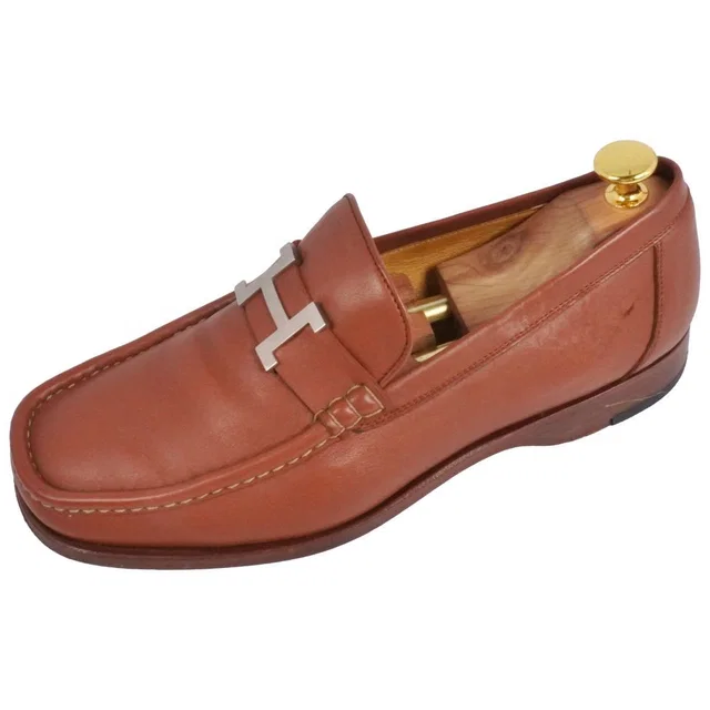 Hermès Loafers Moccasins Business Shoes Logo Constanta in Leather from The Reluxe