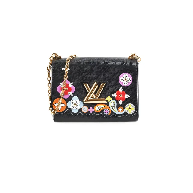 Louis Vuitton Twist MM Black Floral in Black from The Purse Affair