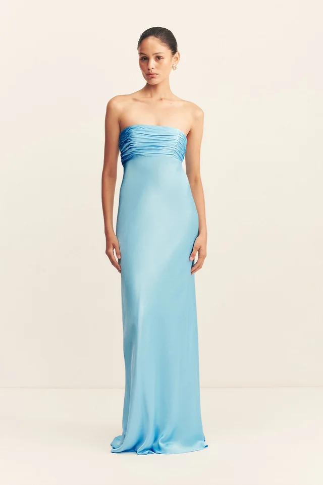 Shona Joy LA LUNE STRAPLESS RUCHED BODICE MAXI DRESS - ICEBERG BLUE from Shona Joy, photo 1 of 1