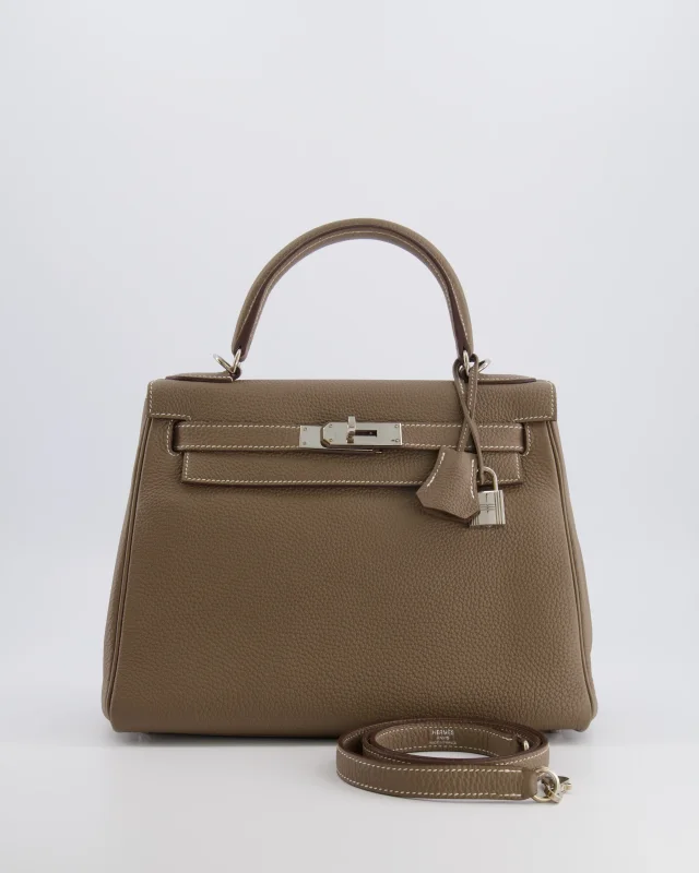 Hermès Kelly 28 Retourne Bag in Taupe Togo leather from Sellier, photo 22 of 23