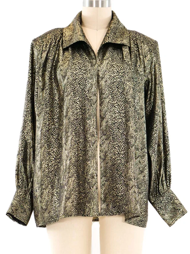 Saint Laurent Metallic Jacquard Jacket from Arcade Vintage