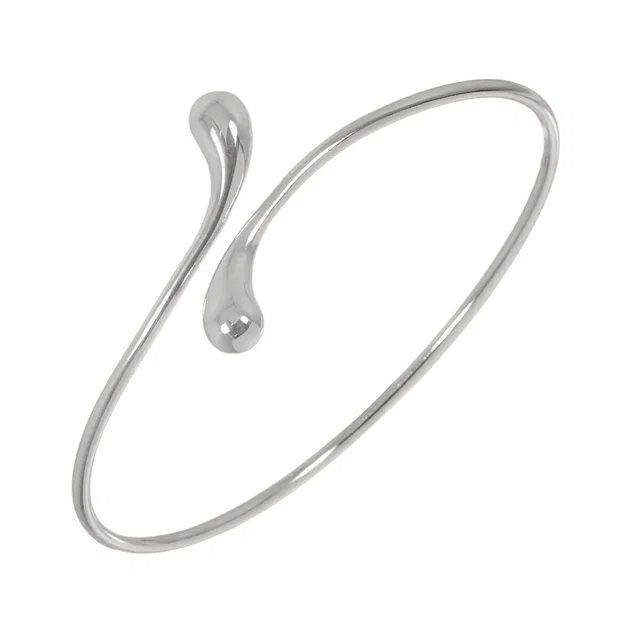 Tiffany & Co. Double Teardrop Bangle 17 925 Sterling Silver Bracelet in Silver from The Reluxe