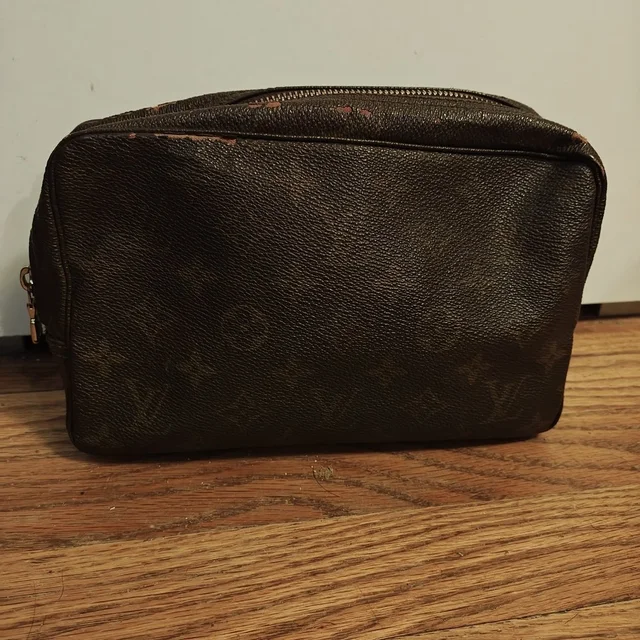 Louis Vuitton Monogram Trousse Toilette Cosmetic Bag in gold|brown|red Coated canvas from Poshmark