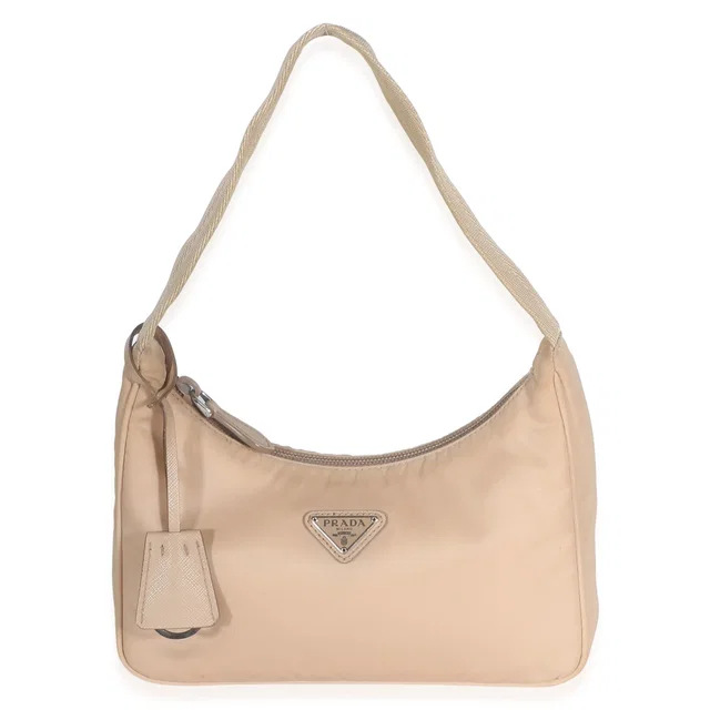 Prada Desert Beige Nylon Tessuto Re-Edition 2000 Mini Hobo in Beige Nylon from myGemma