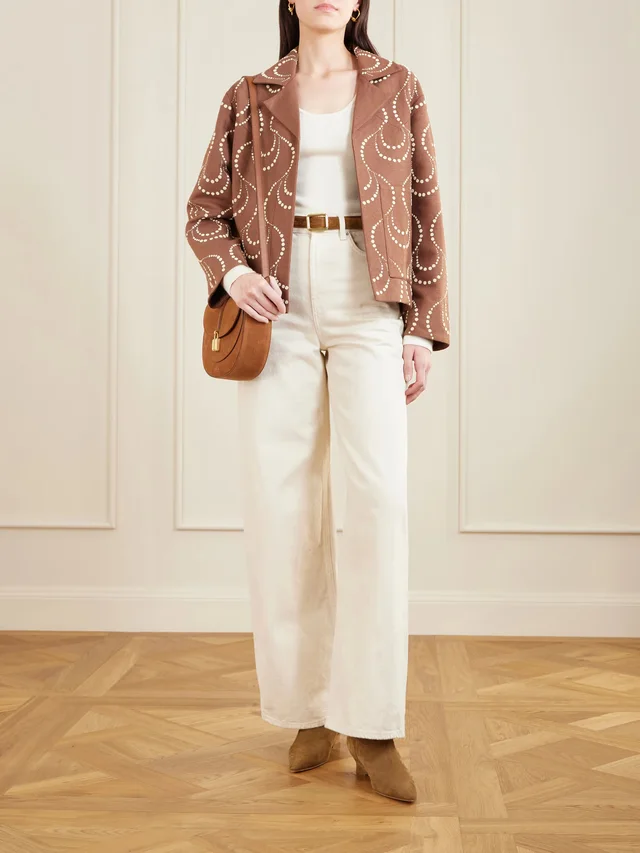 ALIX OF BOHEMIA Bead-embellished silk jacket in Brown, photo 2 of 2 from NET-A-PORTER (Canada)