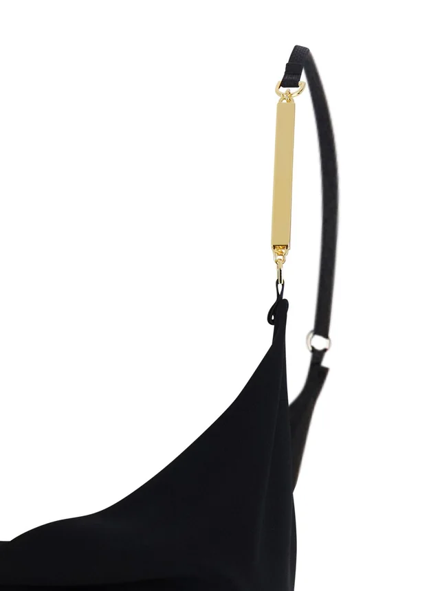 ELISABETTA FRANCHI Black Long Dress with One Long Sleeve and One Thin Strap in Stretch Viscose for Women in Black 96% Viscose 4% Elastane, photo 6 of 6 from Gaudenzi Boutique