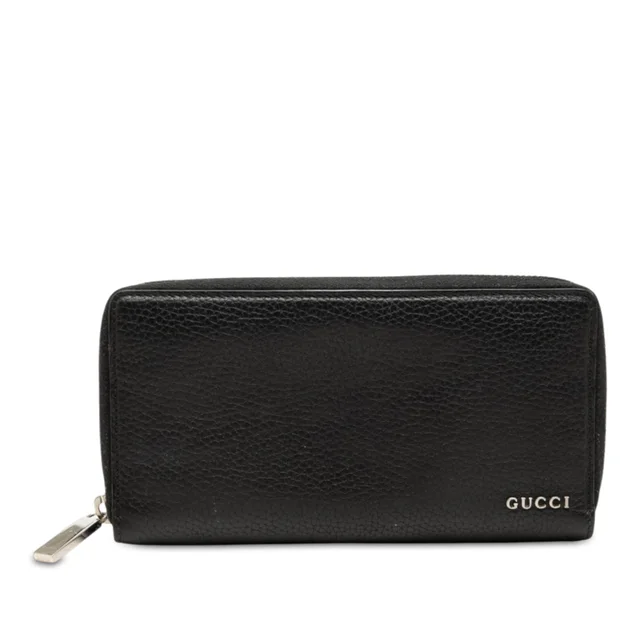 Black Gucci Calfskin Zip Around Long Wallet in Black Calfskin from Designer Revival, photo 1 of 1