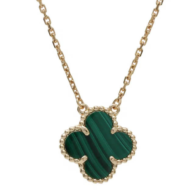 Van Cleef & Arpels 18K Vintage Alhambra Necklace Gold/Green in Green from VINTAGE QOO TOKYO
