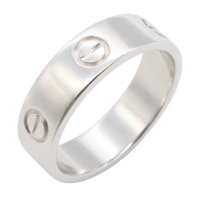 Cartier Love Au750 White Gold Ring Size 16.5 in White from LuxUness