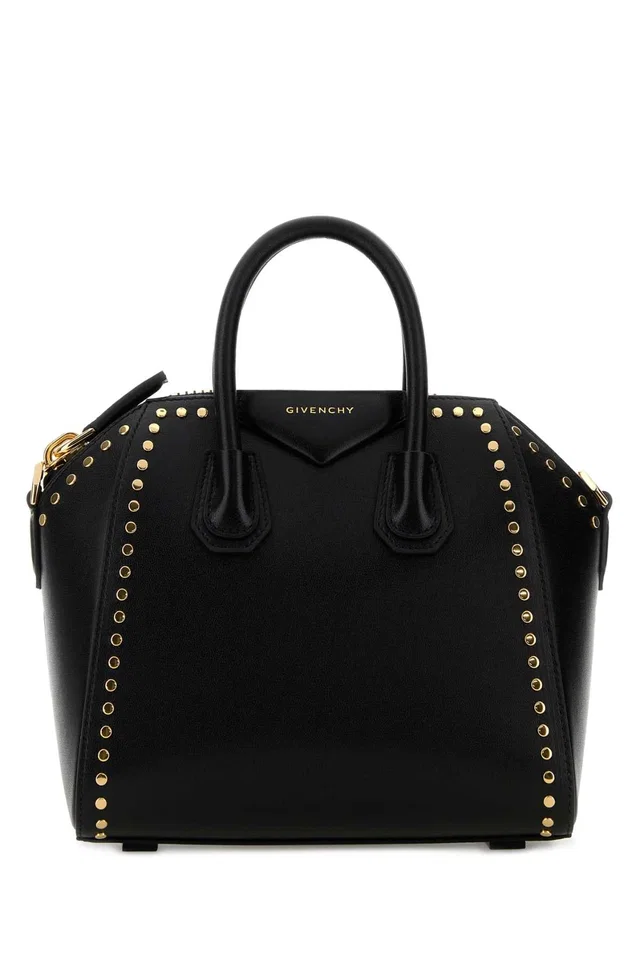 Givenchy Studded Leather Top Handle Bag — Black in Black Leather from HEWI