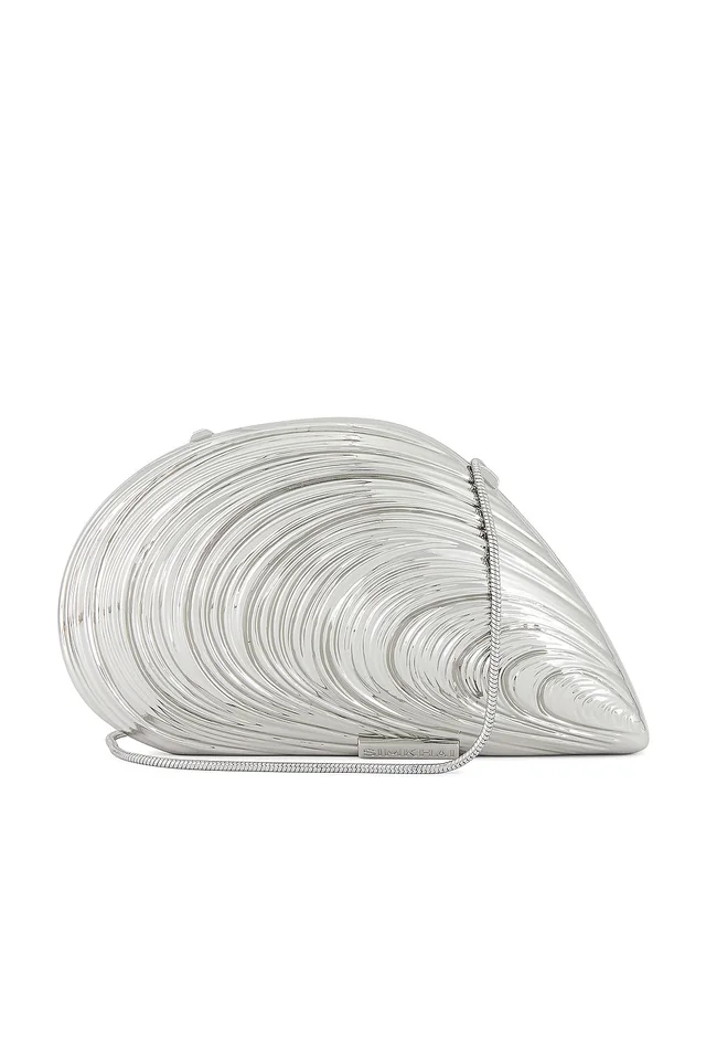 SIMKHAI Bridget Oyster Shell Clutch in Silver, photo 2 of 5 from REVOLVE (Canada)