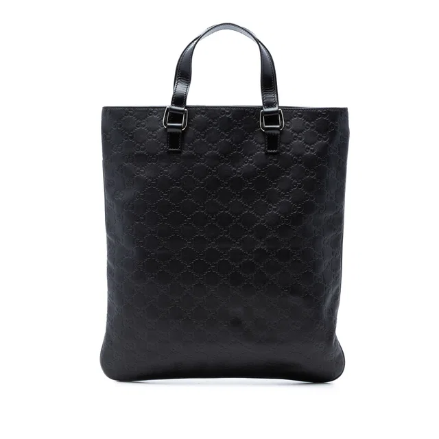 Black Gucci Guccissima Tote in Black Leather from Designer Revival