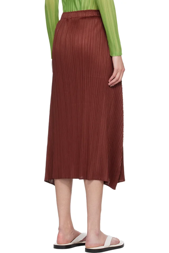 PLEATS PLEASE ISSEY MIYAKE Burgundy Monthly Colors October Maxi Skirt, photo 3 of 4 from SSENSE