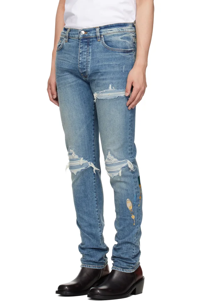 AMIRI Blue 'Chateau Keys' MX1 Jeans, photo 4 of 5 from SSENSE