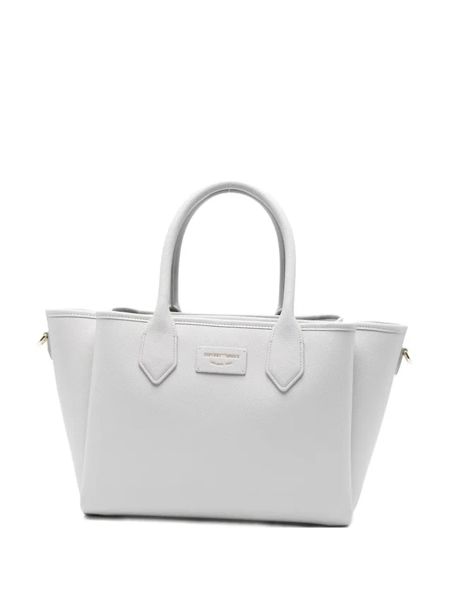 Giorgio Armani Palmellato Leather Tote Bag — White in White Leather from HEWI