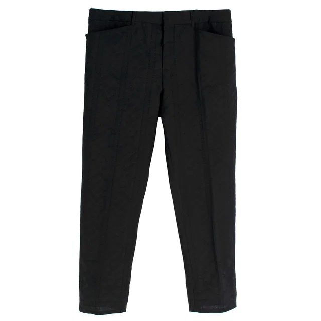 Saint Laurent Black Jacquard Tailored Trousers in Black from HEWI