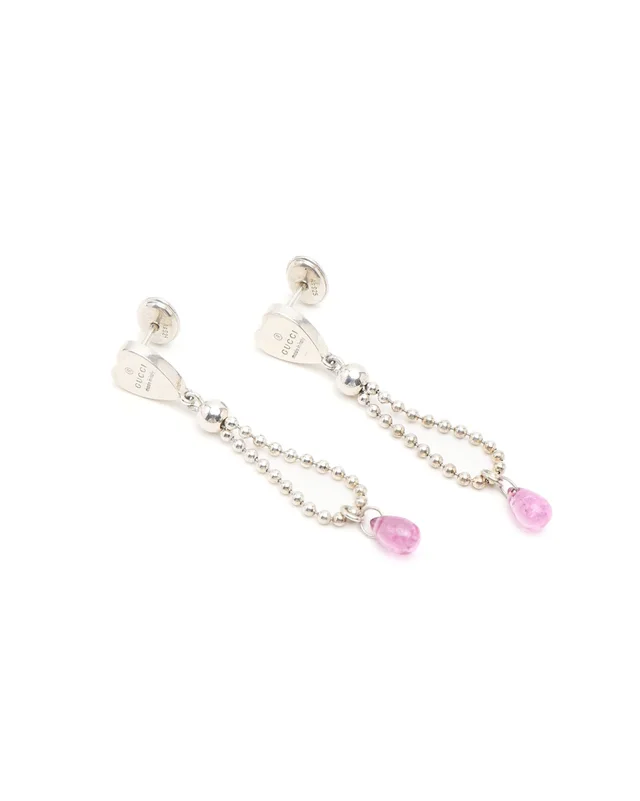 Gucci Heart Dangling Silver Earrings in Silver from A Retro Tale, photo 2 of 3