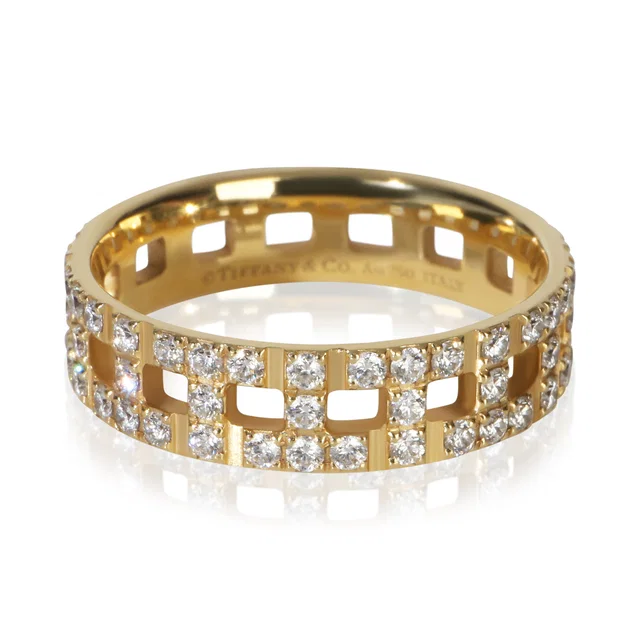 Tiffany & Co. Yellow Gold Diamond T Wide Ring 18k in Yellow from HEWI