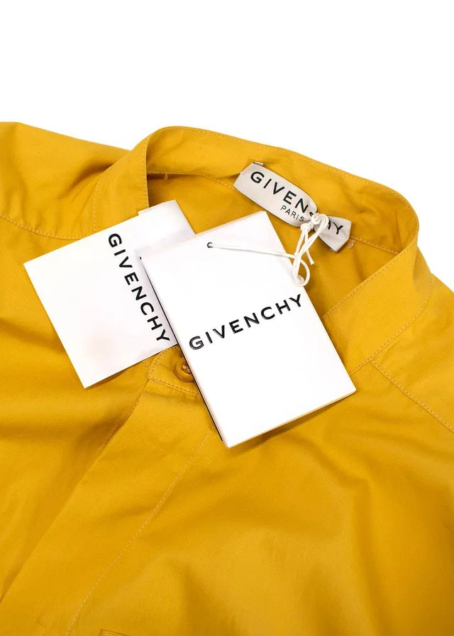 Givenchy Golden Yellow Chain-embellished Cotton-poplin Shirt Dress in Yellow from HEWI