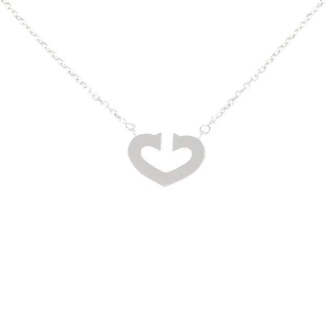 Cartier C Heart 750 White Gold Necklace in White from LuxUness