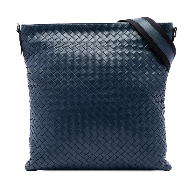 Blue Bottega Veneta Nappa Intrecciato VN Crossbody in Blue Nappa leather from Designer Revival