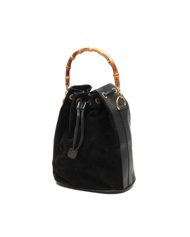 Gucci Suede Bamboo Drawstring Bucket Bag in Suede from A Retro Tale, photo 2 of 2