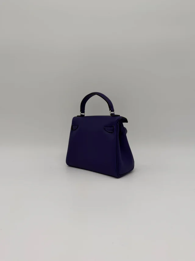 Hermès Kelly Doll Purple/ Dune Swift Palladium Hardware in Purple Swift leather from Luxury Promise, photo 9 of 11