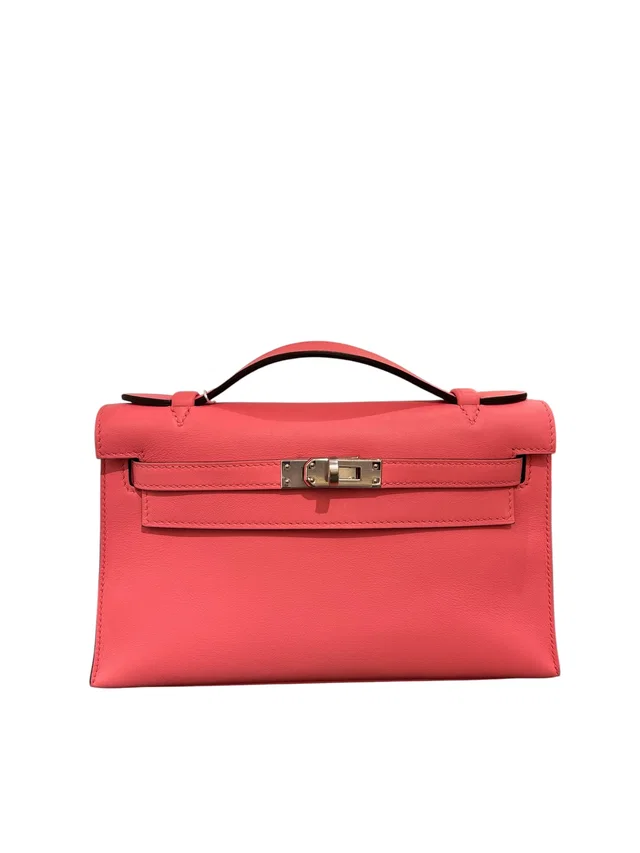 Hermès Kelly Pochette Rose Dete Swift PHW #Y in Pink Swift leather from Luxury Promise