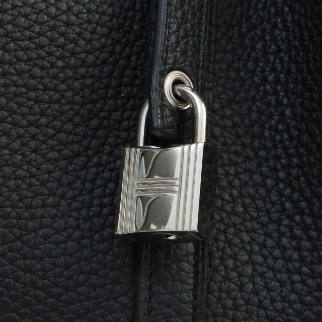 Hermès 2018 Picotin Lock MM Black in Black Clemence leather from VINTAGE QOO TOKYO, photo 8 of 13