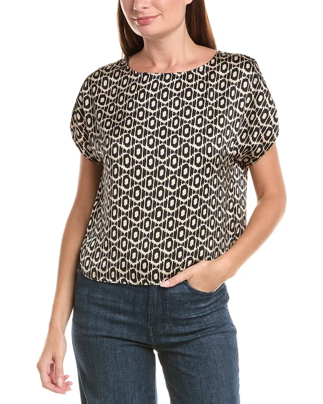 NIC+ZOE Lacy Diamonds Day Gloss Woven T-Shirt, image 1 of 1 from Gilt